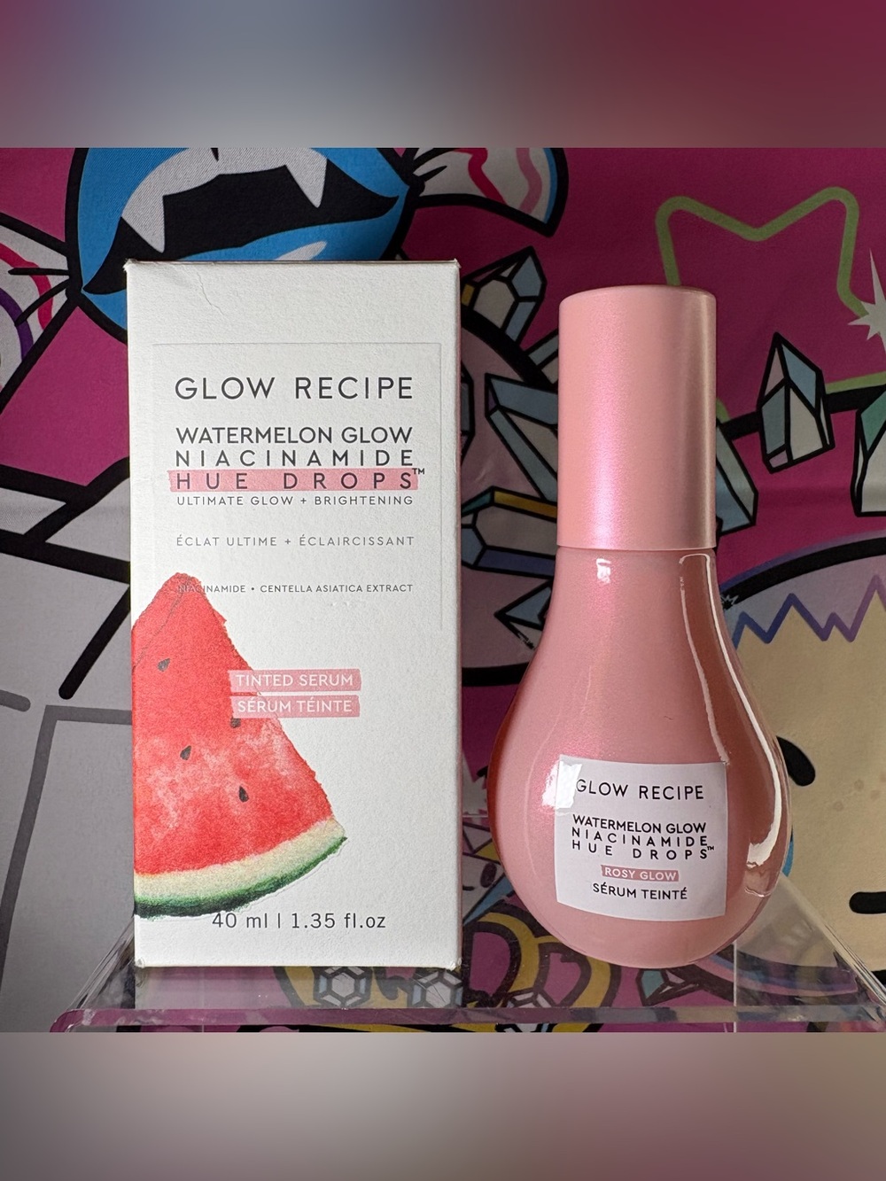 Glow Recipe "Rosy Glow" Watermelon Glow Niacinamide Hue Drops Serum Full Size